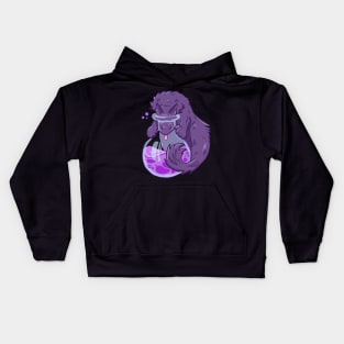 Purple Potion Cat - Witchy Halloween Cute Design Kids Hoodie